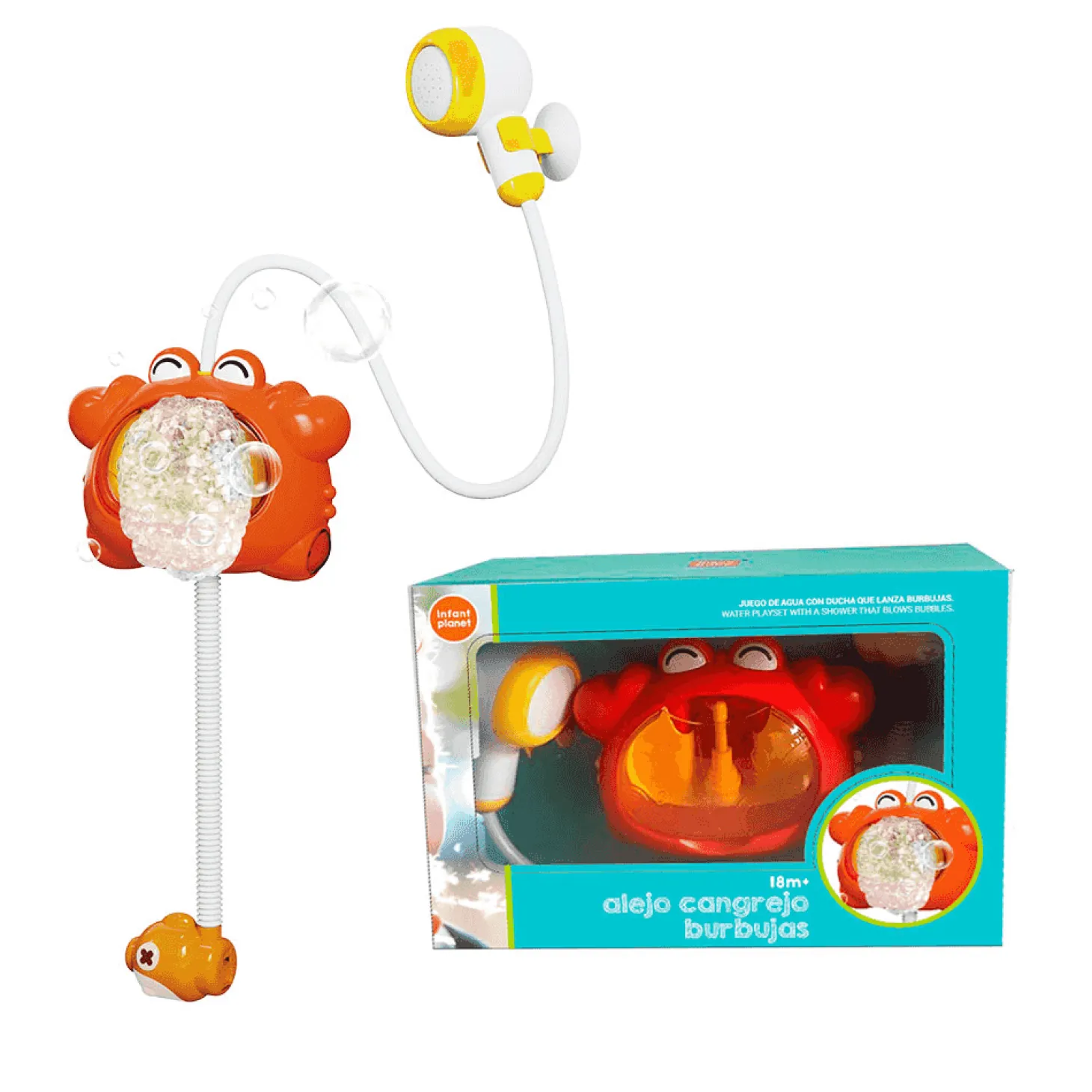 Alejo Cangrejo Burbujas – Juguete de baño con luces, música y ducha (18m+)