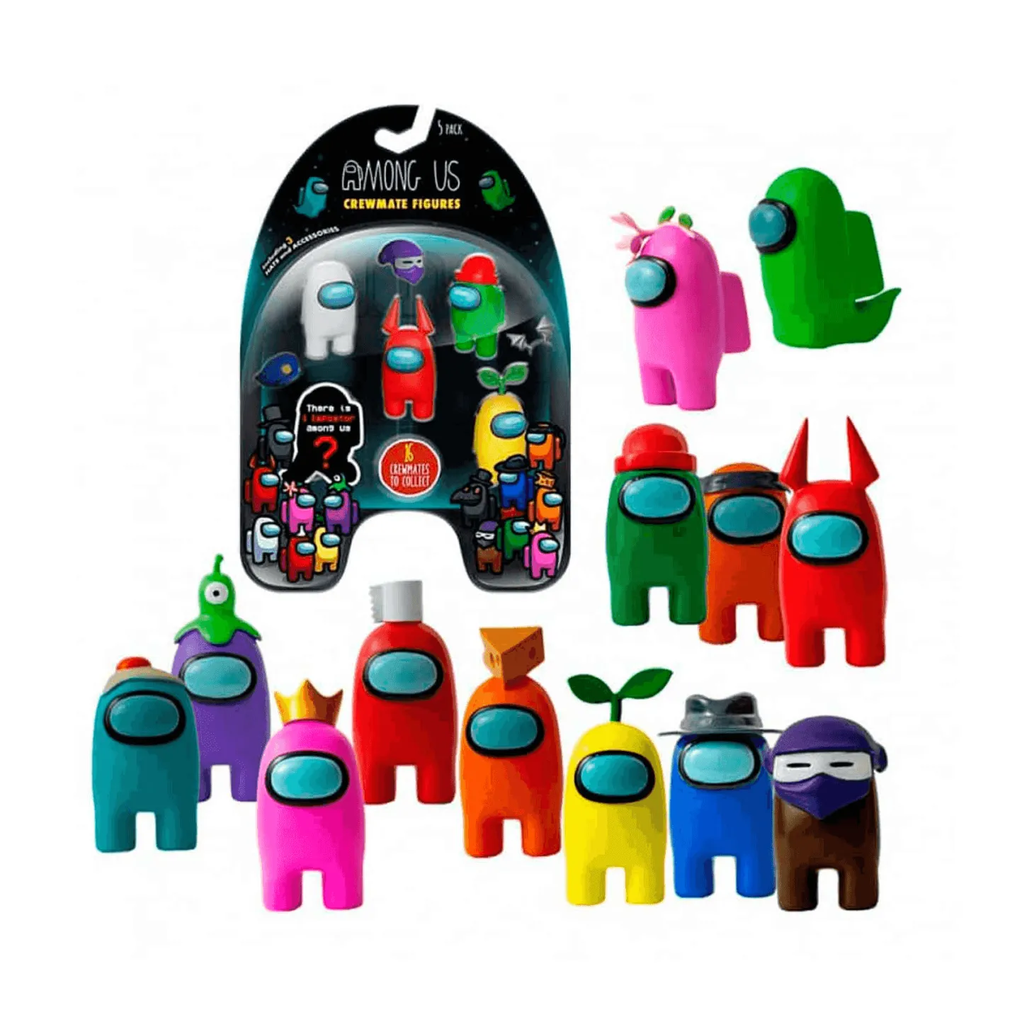Among Us Pack 5 Figuras Con Accesorios