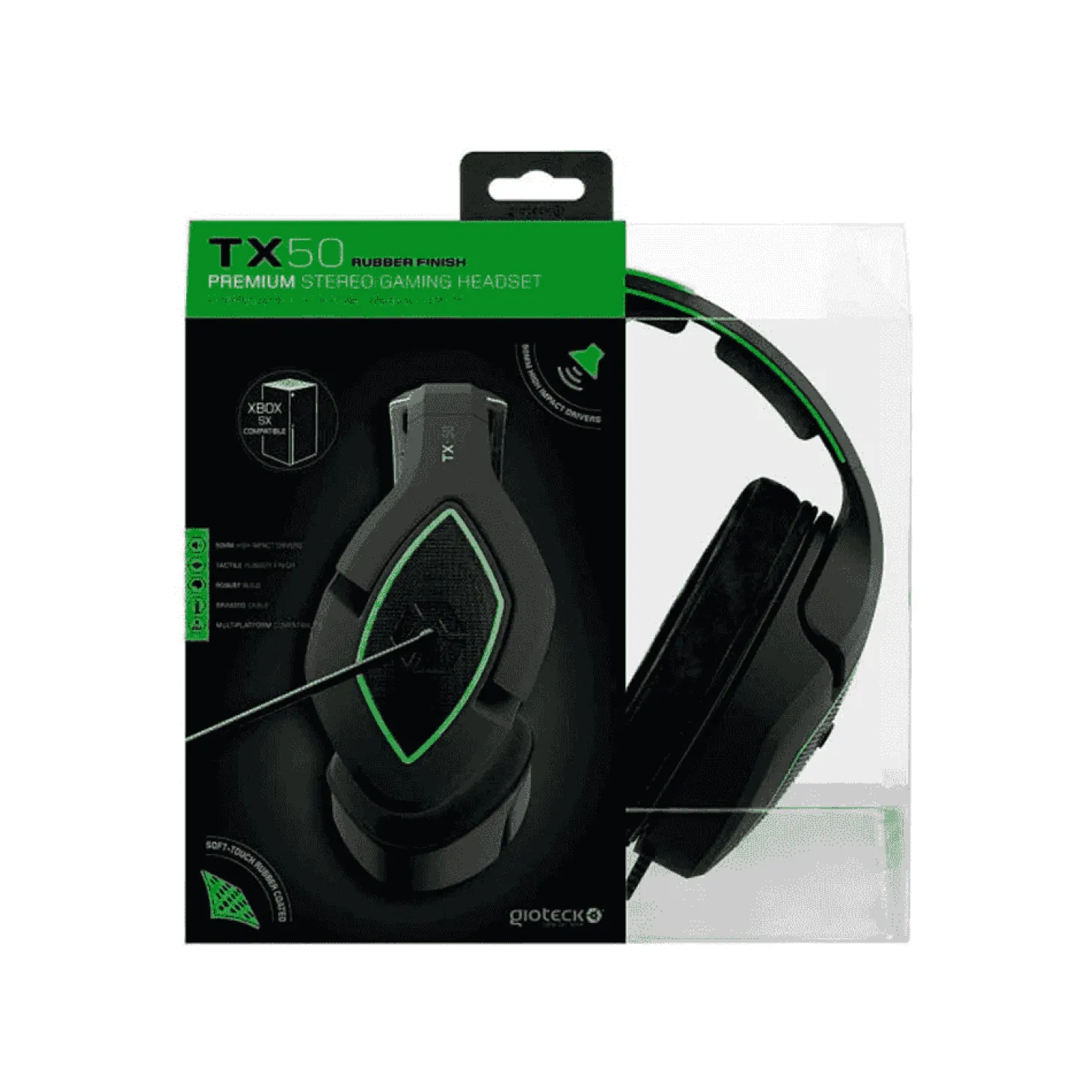 Auriculares Gaming Multiplataforma Negro/Verde Gioteck TX-50