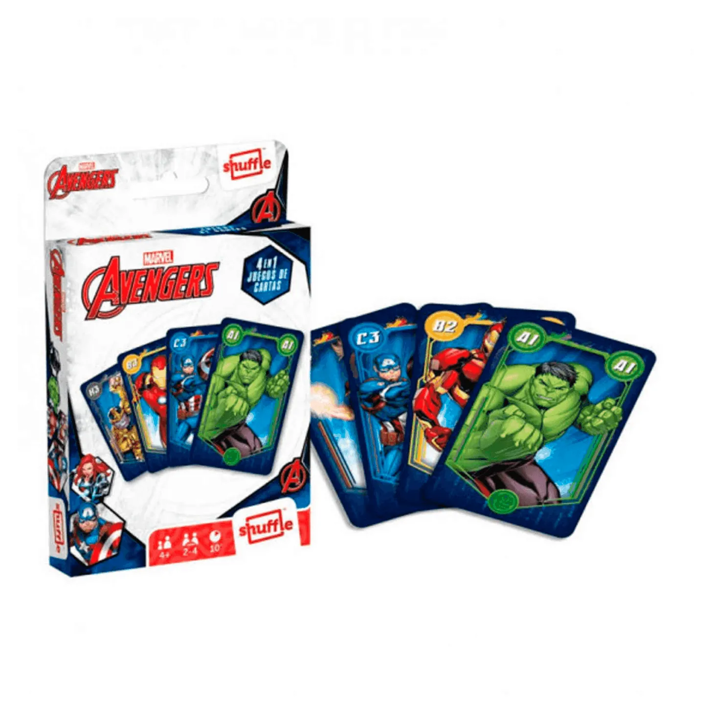 Avengers Baraja de cartas infantil 4en1