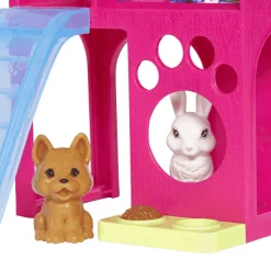Barbie Conjunto de juego con casa de juegos para mascotas,