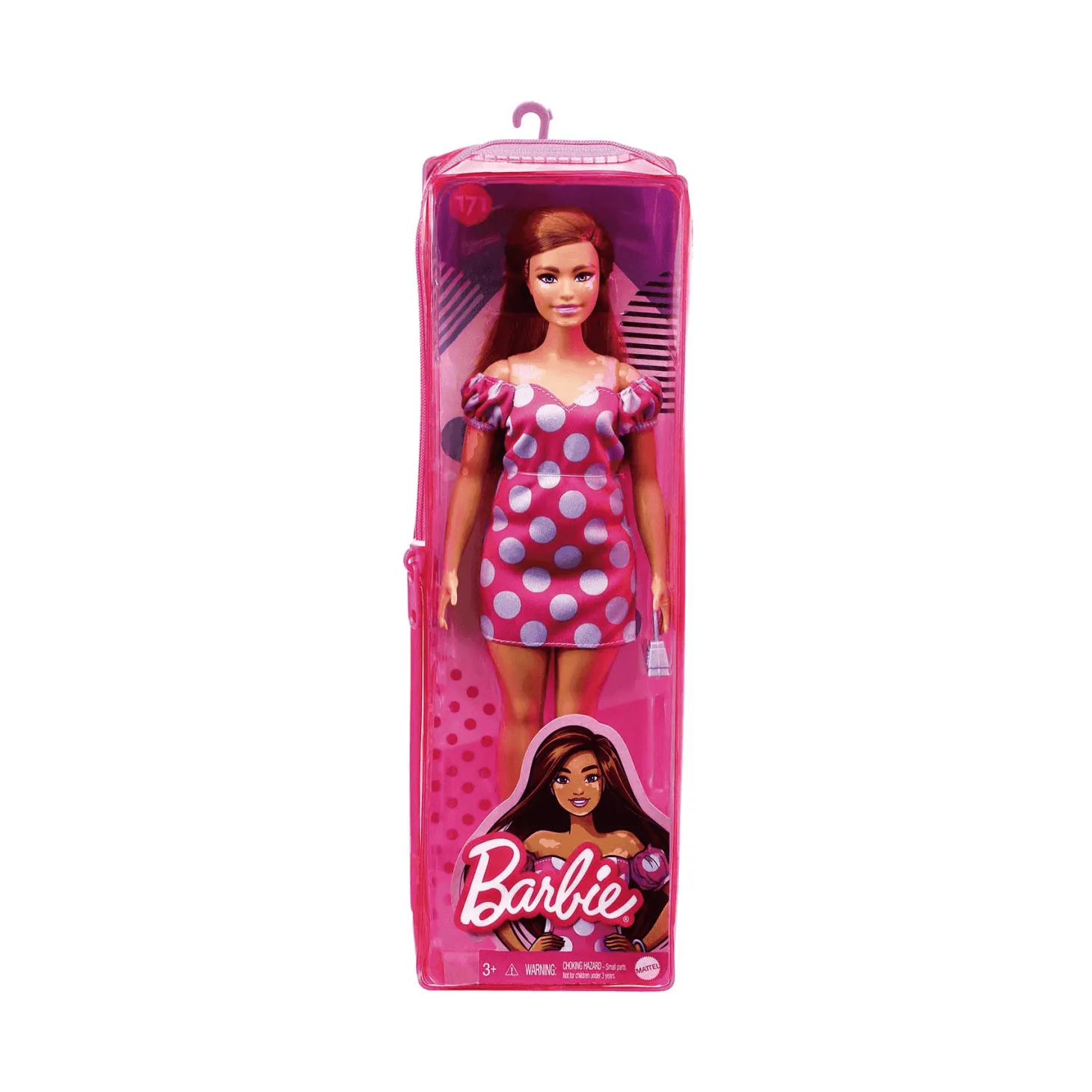 Barbie Fashionista Muñeca Curvy Vitíligo Con Vestido de Lunares