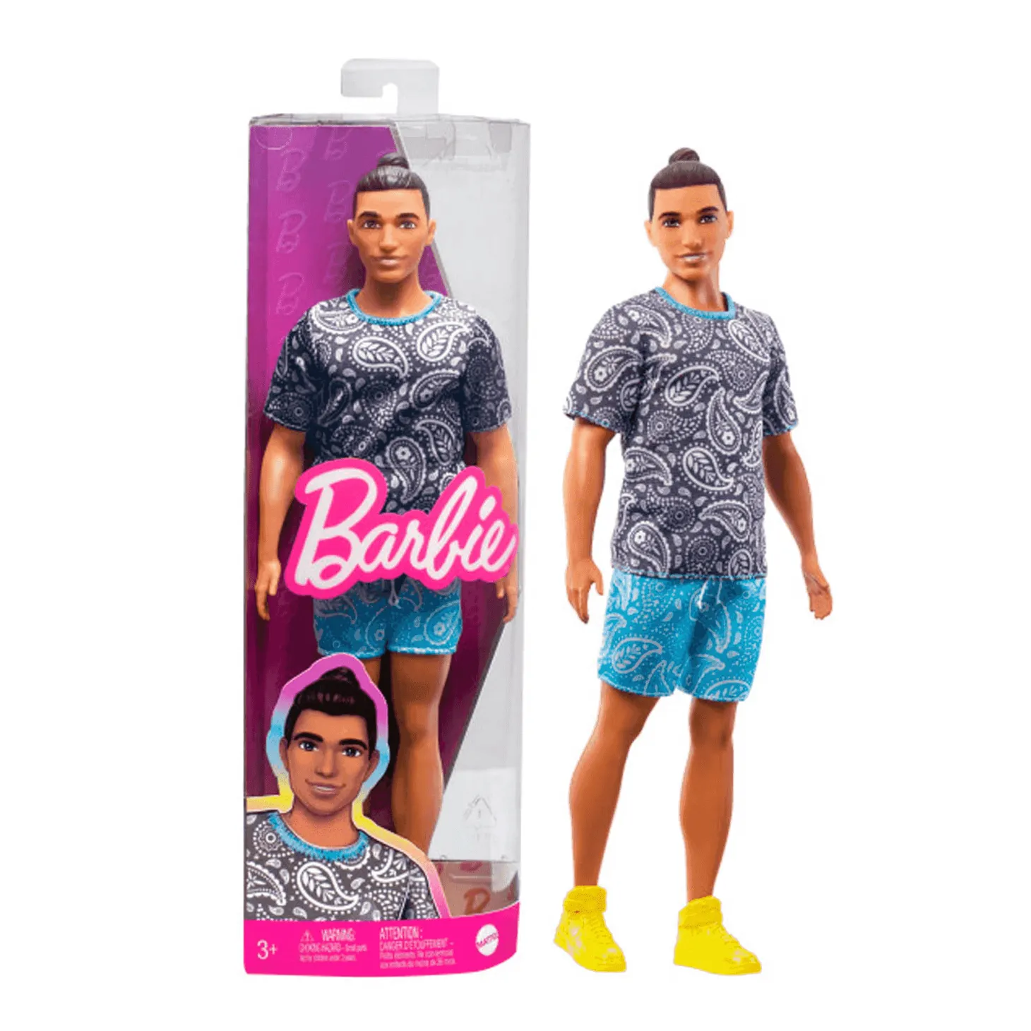 Barbie Ken Fashionista Muñeco Moreno con Conjunto Paisley