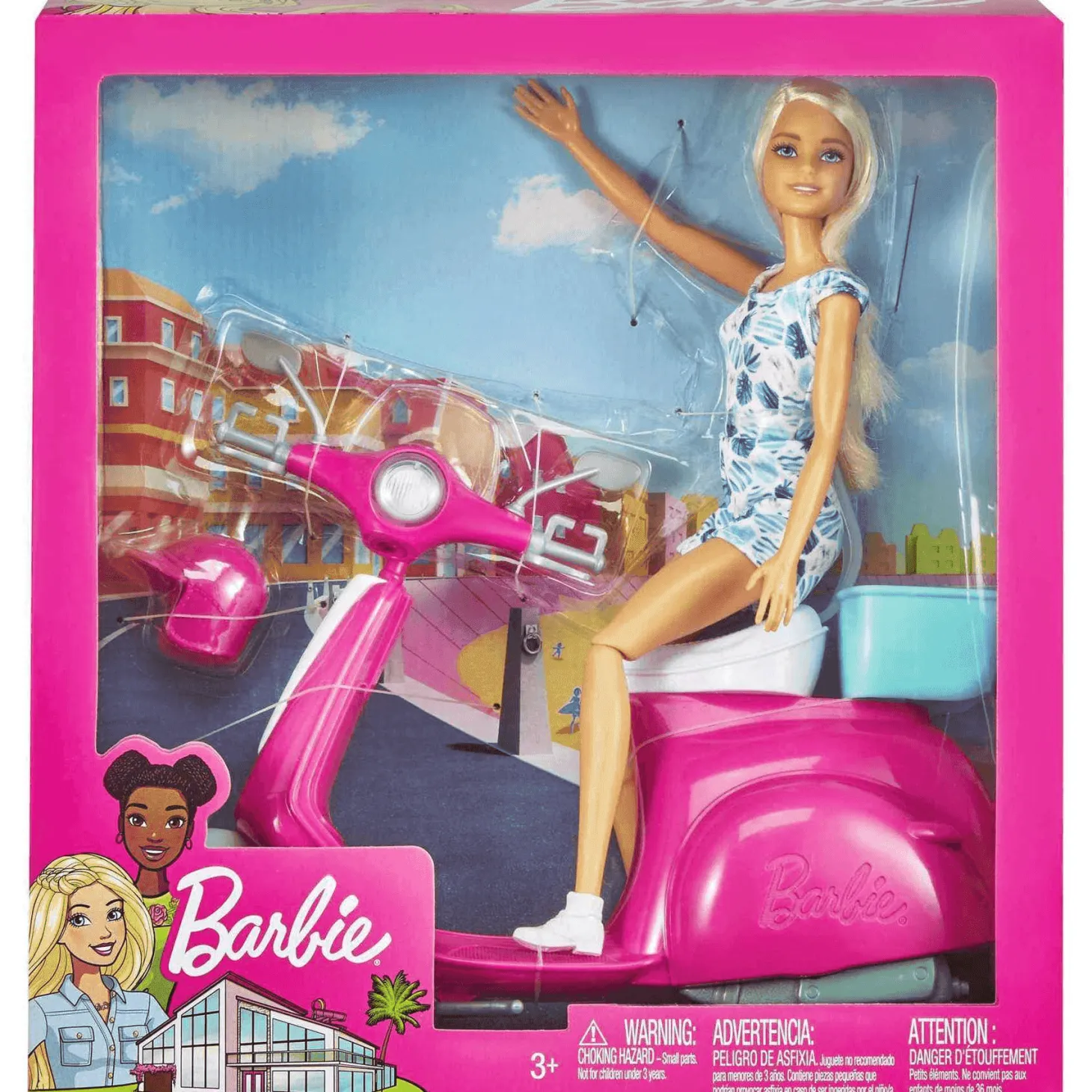 Barbie Moto Rosa con Muñeca 3 años