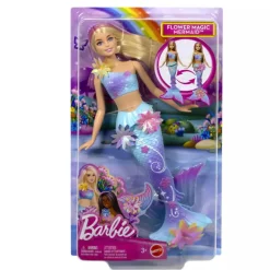 Barbie Muñeca Sirena Rubia Mágica de Flores