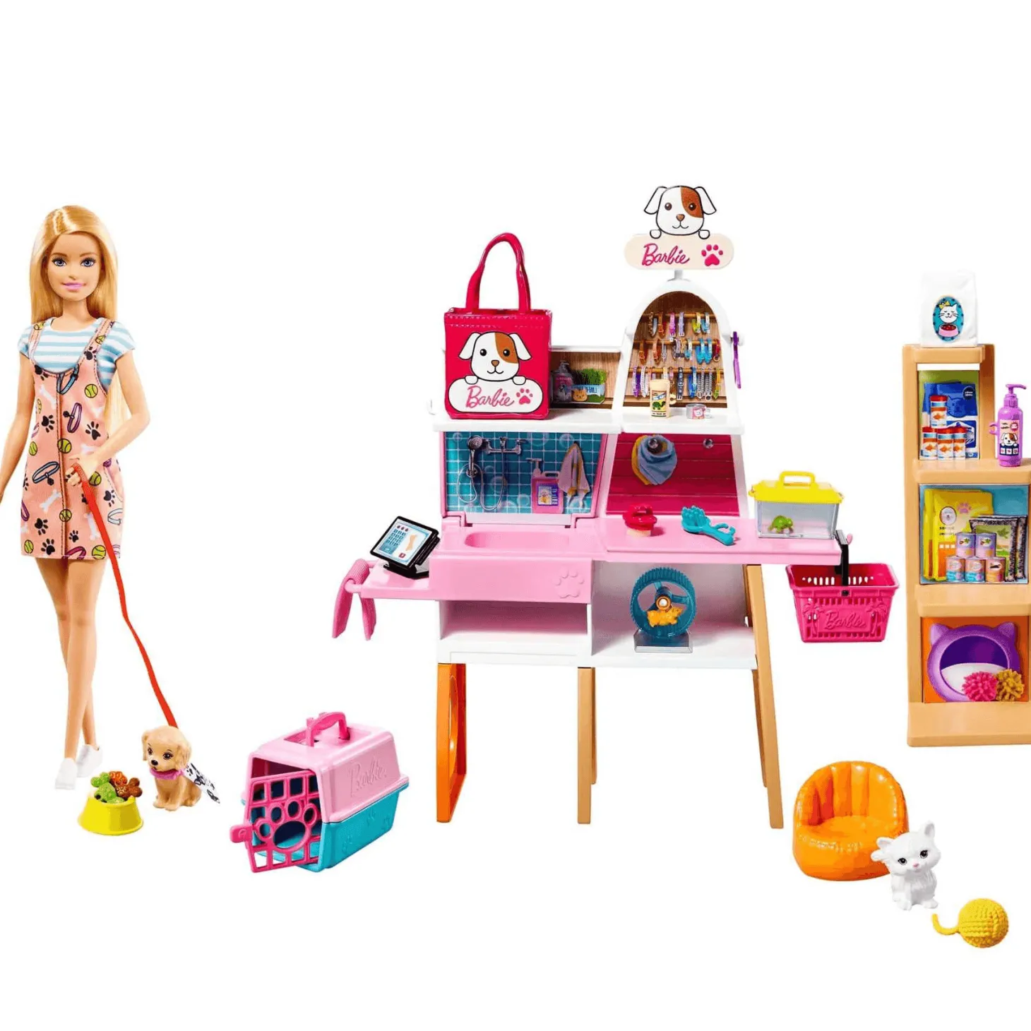 Barbie Tienda de mascotas Muñeca y accesorios para mascotas 3 años