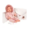 Bebé Reborn Arias 40 cm Manuela rosa con bolso