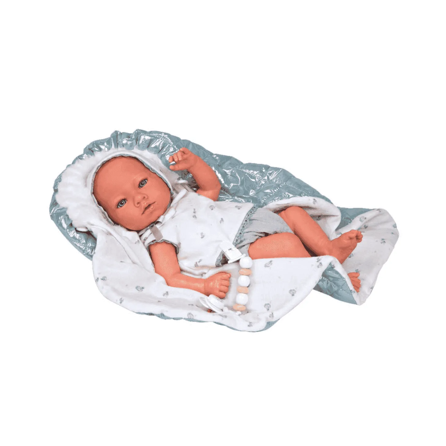 Bebé Reborn Borja gris con Manta 38 cm