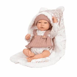Bebé Reborn Sandra rosa con manta