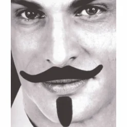 Bigote Con Perilla Adhesivo Negra