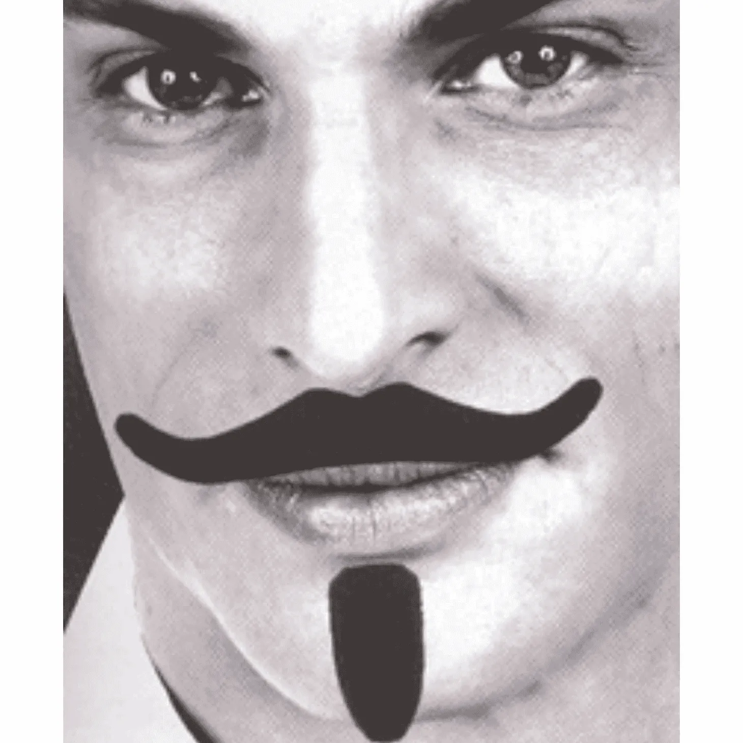 Bigote Con Perilla Adhesivo Negra