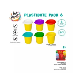 Blíster 6 Botes de Plastilina Colores Surtidos