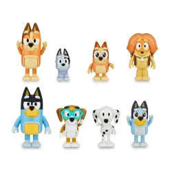 Bluey Pack 8 Figuras Familia y Compañeros del cole
