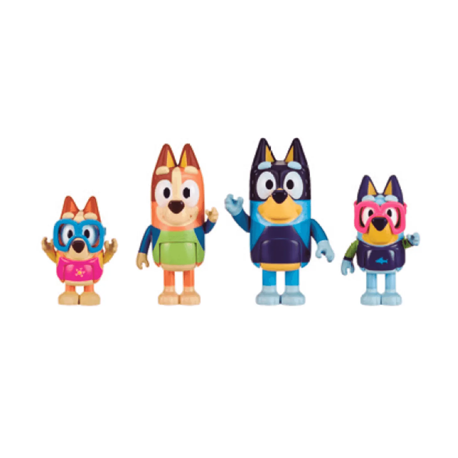 Bluey Pack 4 Figuras Serie 3 Familia Bluey en la playa