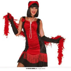 Boa Plumas Roja Complemento Disfraz