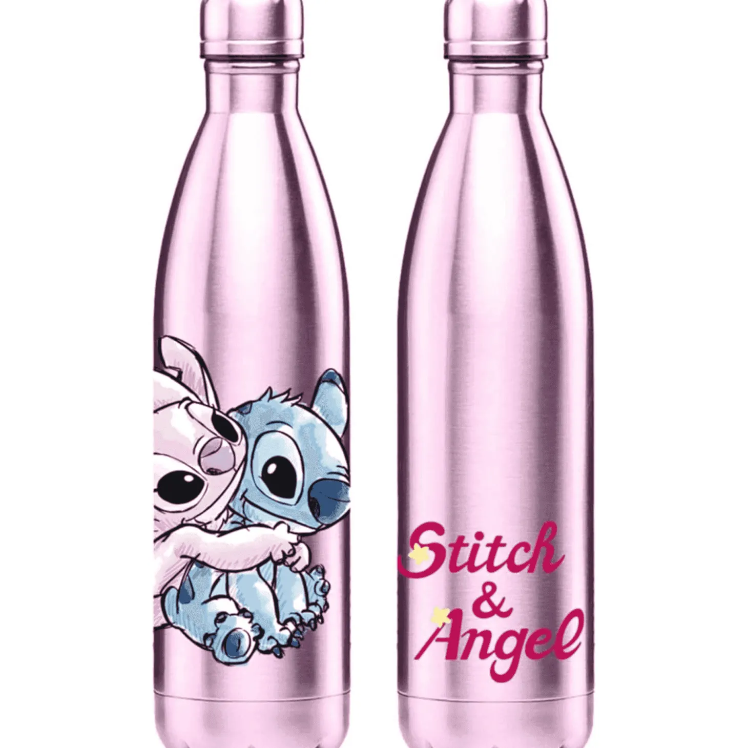 Botella Isotérmica Stitch & Angel - 500 ml de Acero Inoxidable