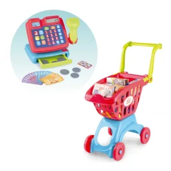 Caja Registradora y Carro de Compra Role Planet Juego de Imitación Hogar