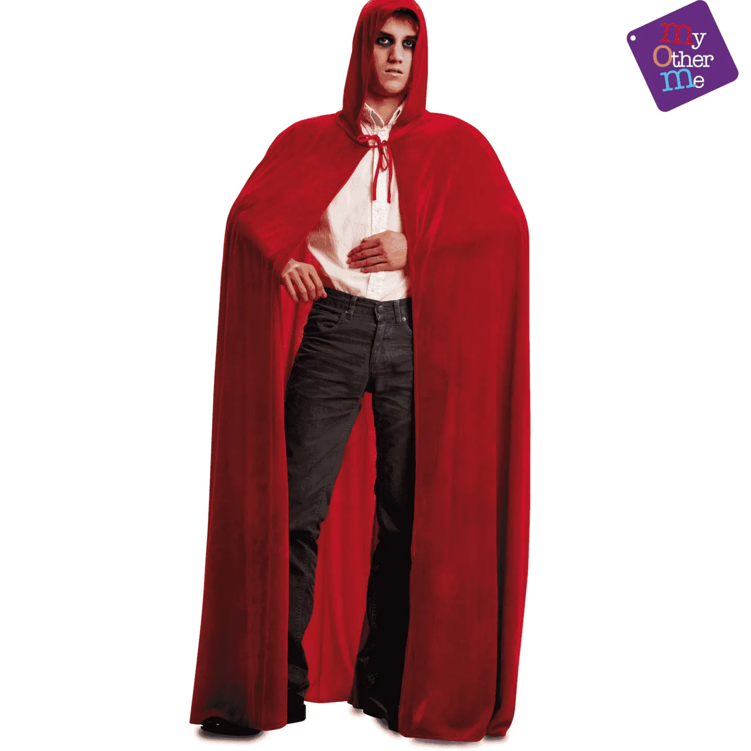 Capa Con capucha color rojo para disfraz