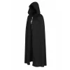 Capa infantil negra con capucha terciopelo