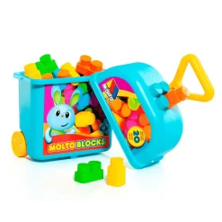 Carrito Con 20 Bloques Azul Molto