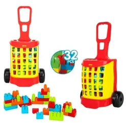 Carro Trolley Gigante con 32 Bloques – Juego de Construcción