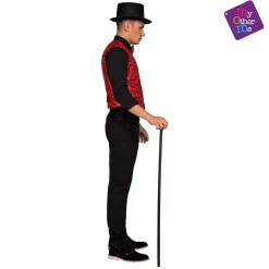 Chaleco Chaqué showman color rojo para disfraz talla ML