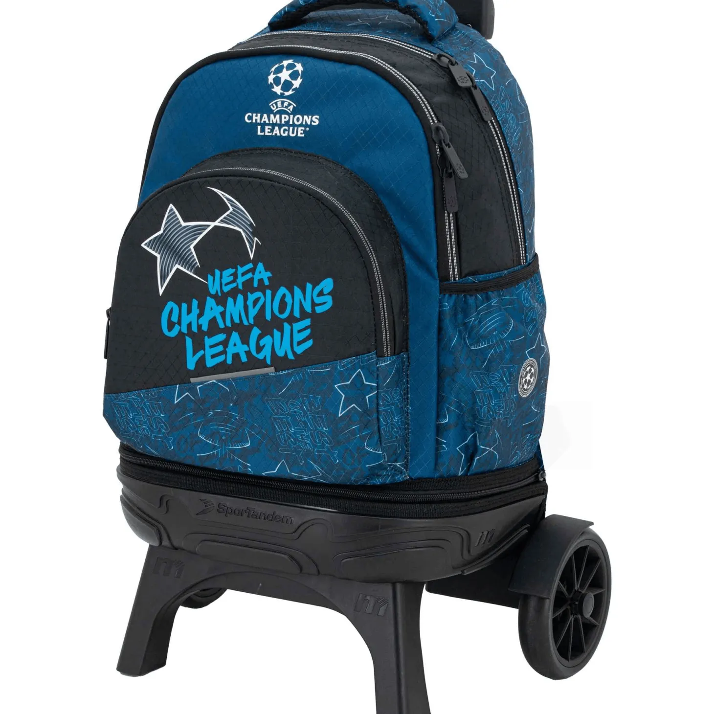 CHAMPIONS STARS Mochila con Carro Premium Extraíble 44,5 cm: Comodidad y Estilo para el Colegio