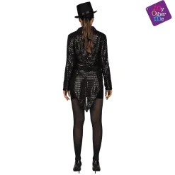 Chaqueta y pajarita Chaqué negro color negro para disfraz talla ML