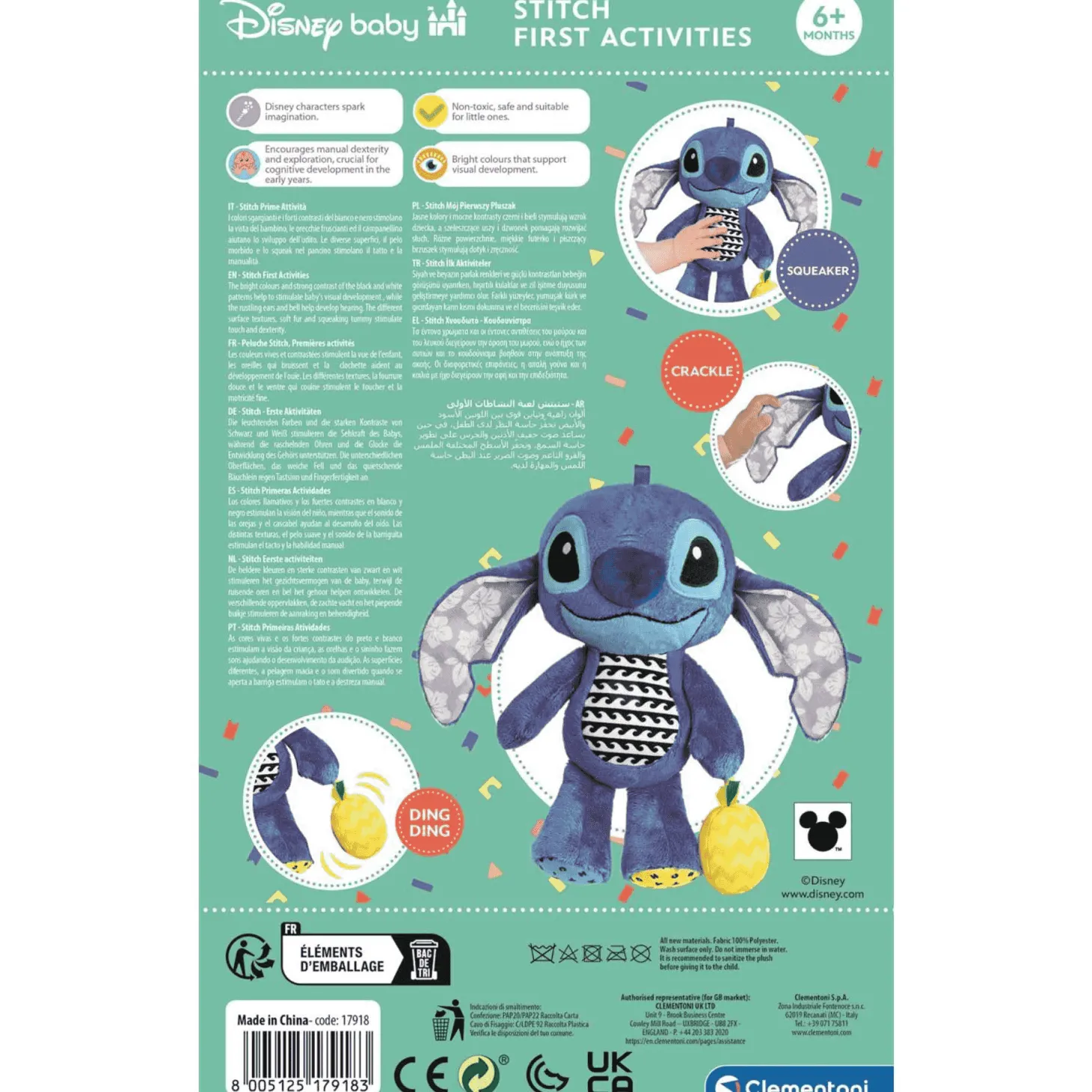 Clementoni Stitch Peluche Actividades