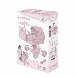 Coche de Muñecas Plegable con Sombrilla y Bolso De cuevas