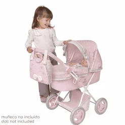 Coche de Muñecas Plegable con Sombrilla y Bolso De cuevas