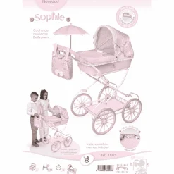 Coche de Muñecas Plegable con Sombrilla y Suspensión De Cuevas