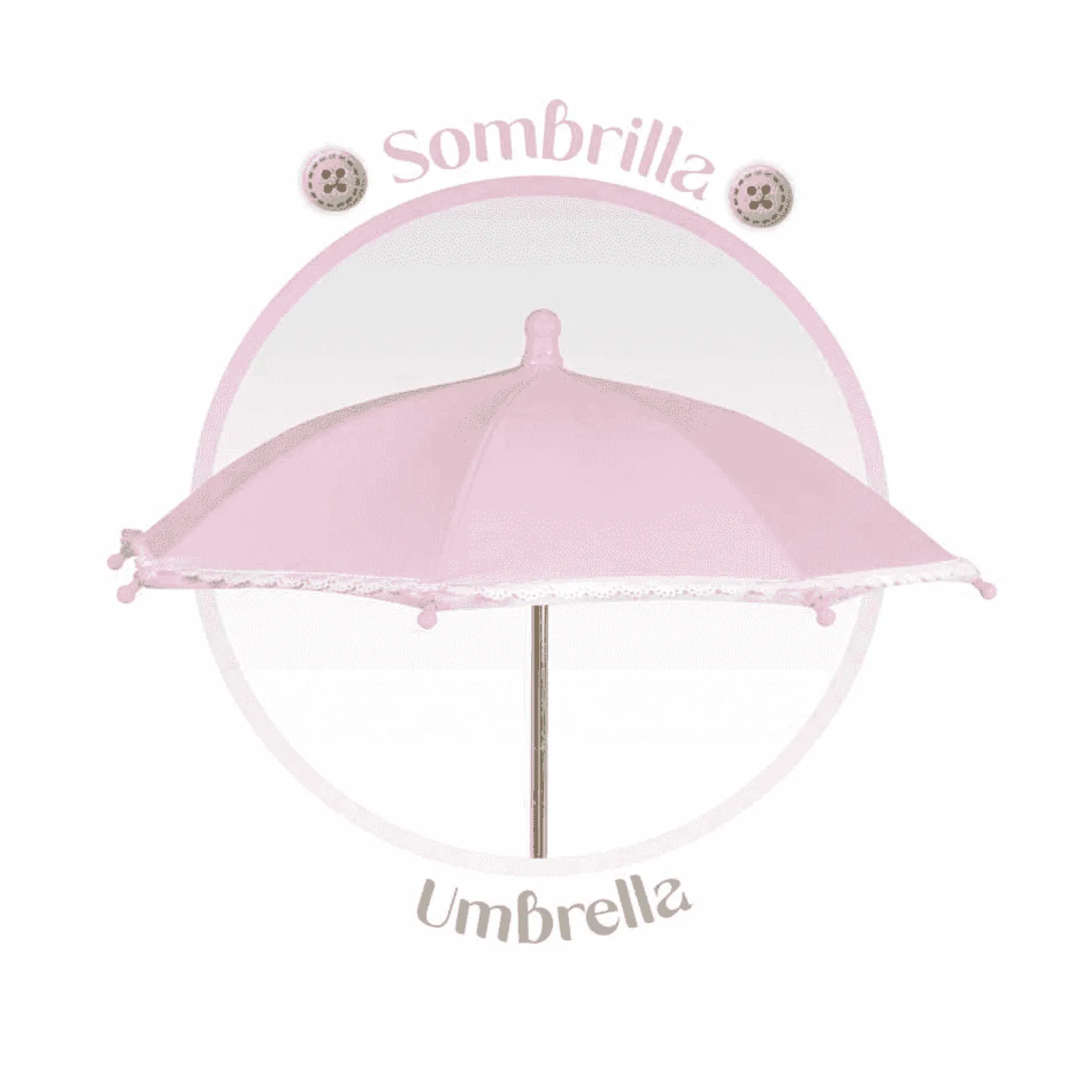 Coche de Muñecas Plegable con Sombrilla y Suspensión De Cuevas