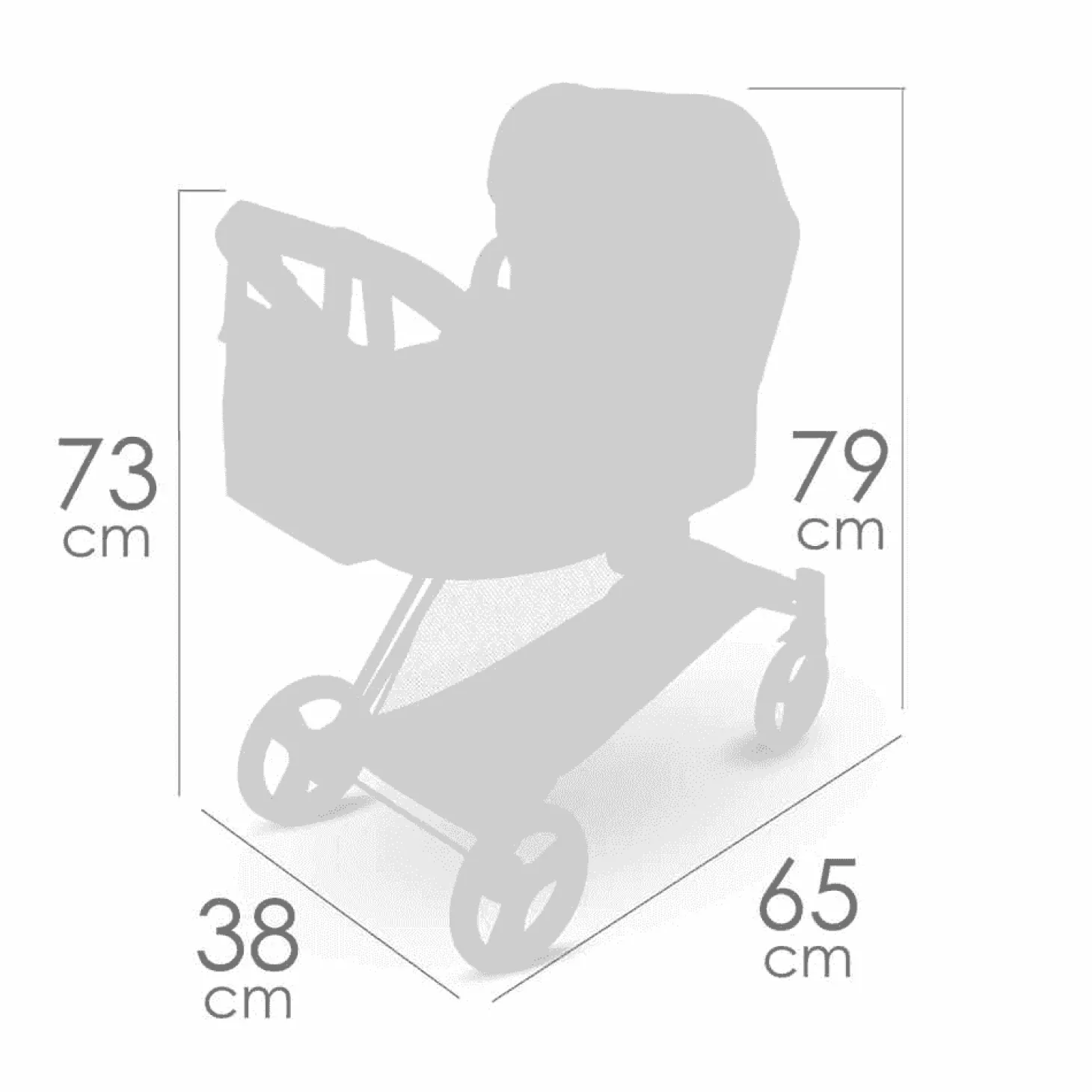 Coche de Muñecas 3x1 Plegable con Capazo y Silla