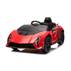 Coche eléctrico Lamborghini infantil 12V – Rojo o Rosa con mando y batería recargable (3+)