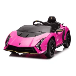 Coche eléctrico Lamborghini infantil 12V – Rojo o Rosa con mando y batería recargable (3+)