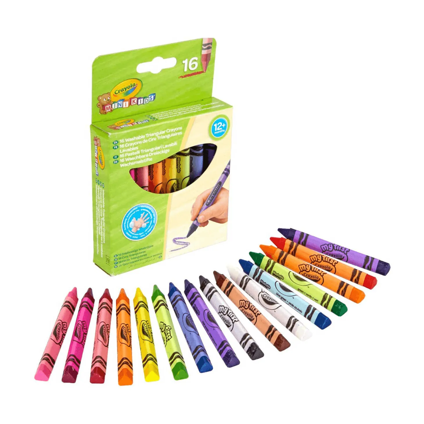 Crayola 16 Ceras Triangulares Lavables Mini Kids