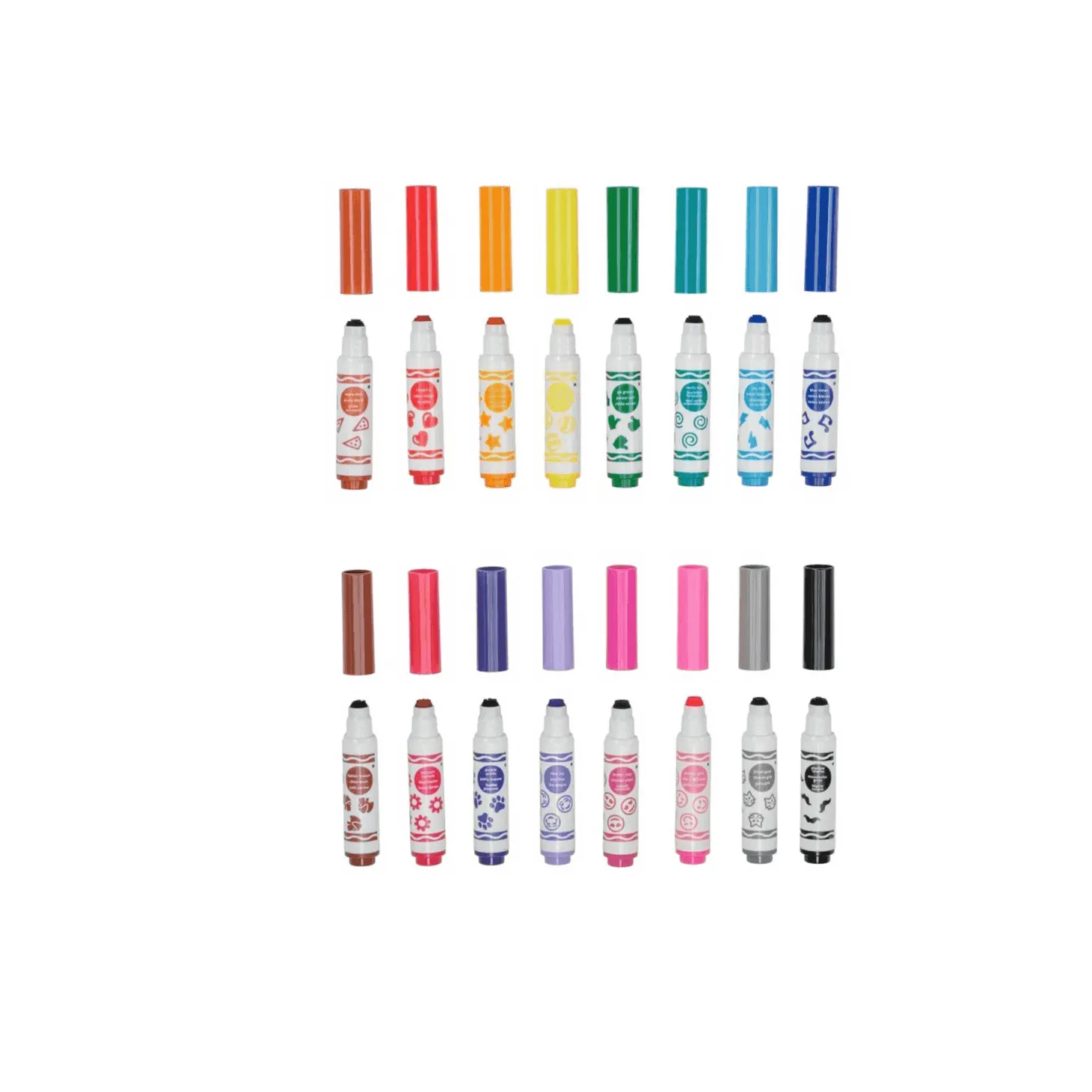 CRAYOLA 16 Rotuladores Lavables con Punta Plantilla Pip Squeaks