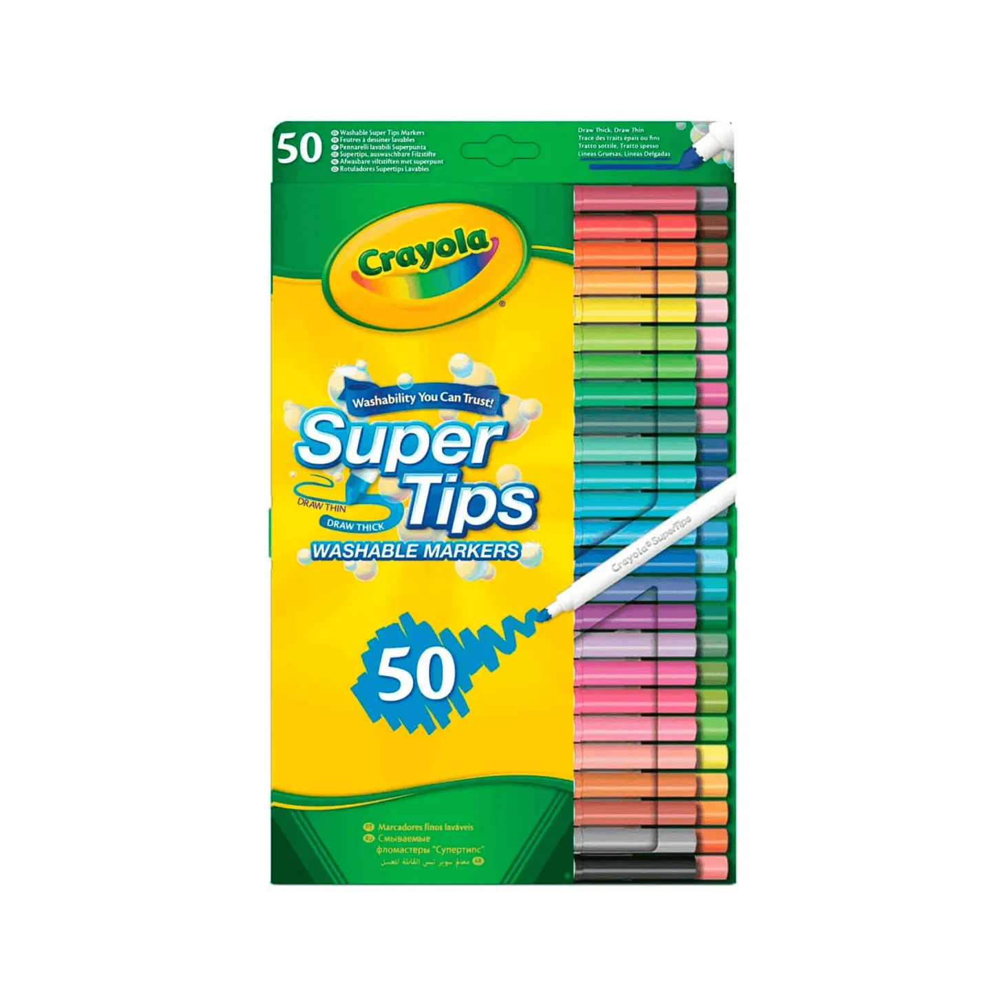 Crayola 50 Rotuladores Super Punta Lavables