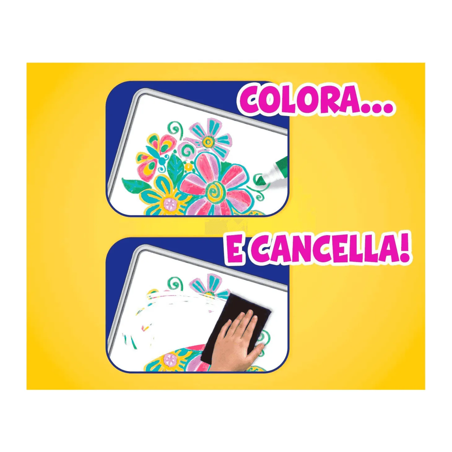 Crayola Dry Erase Pizarra Blanca y 4 Rotuladores Lavables