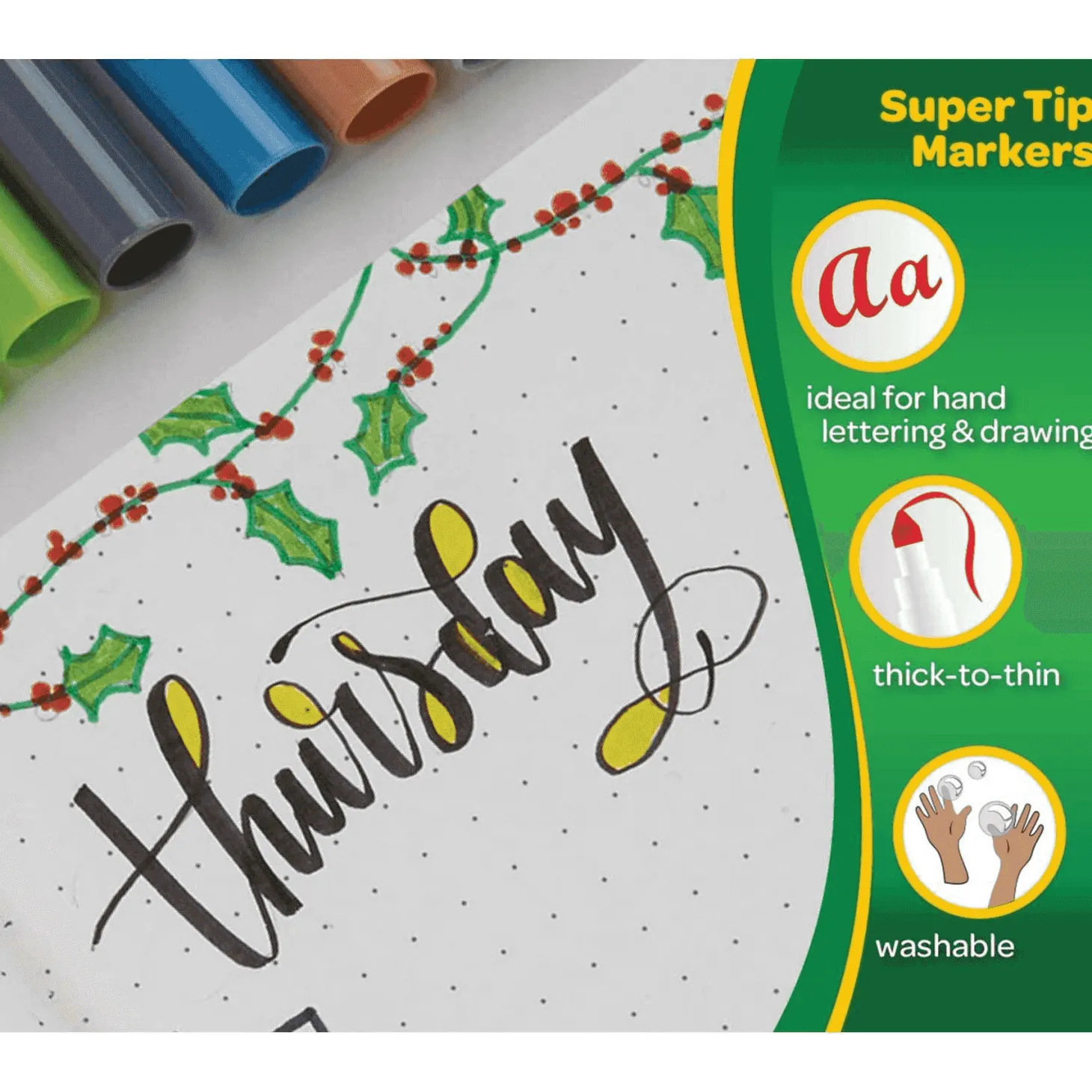 Crayola SuperPunta 12 Rotuladores de Colores Lavable