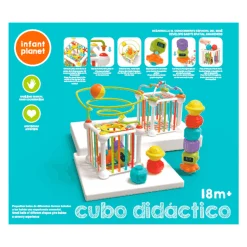 Cubo didáctico de actividades con bolas y formas (Infant Planet)