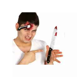 Cuchillo Sangriento de broma 30 cm plástico