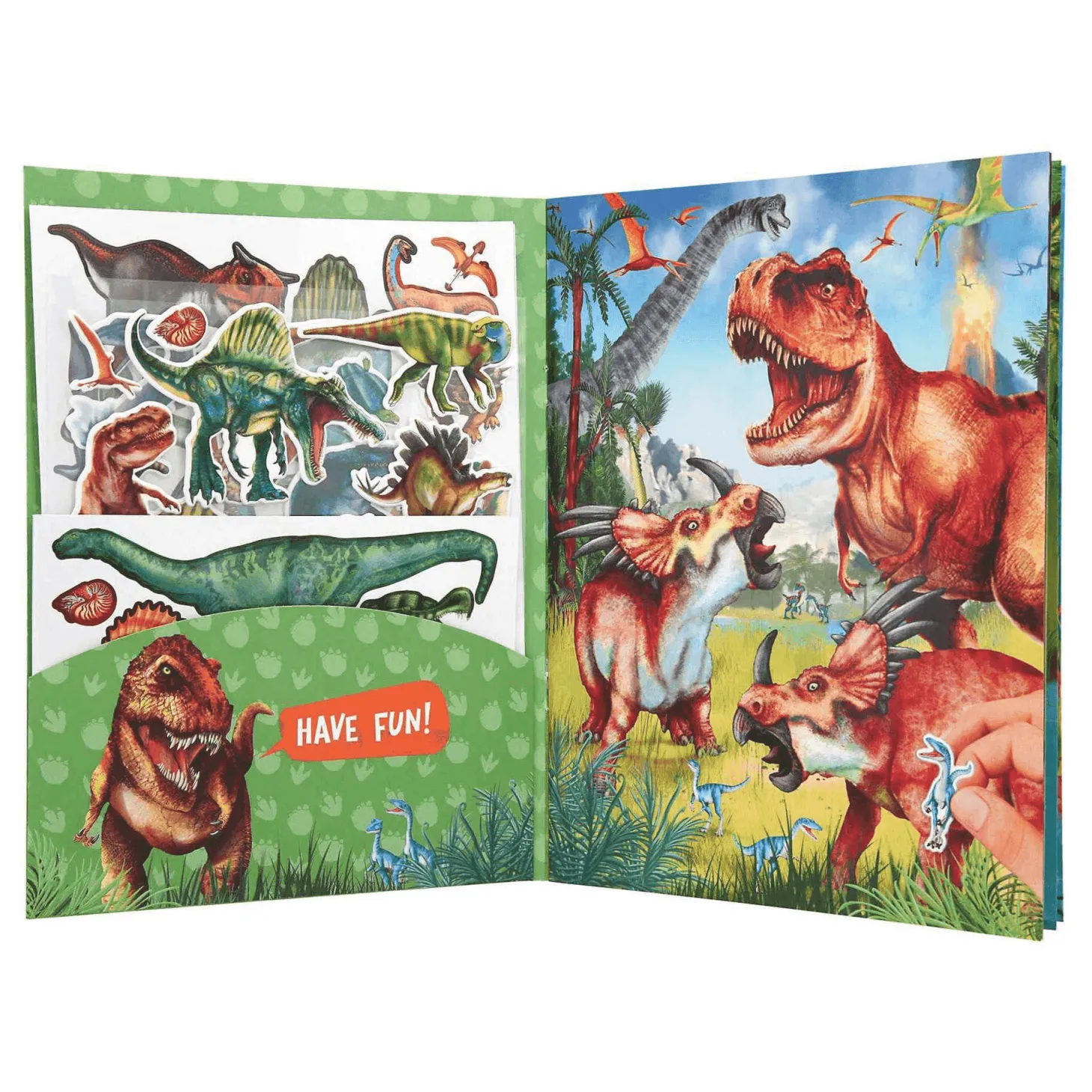 Dino World Con Pegatinas En Relieve
