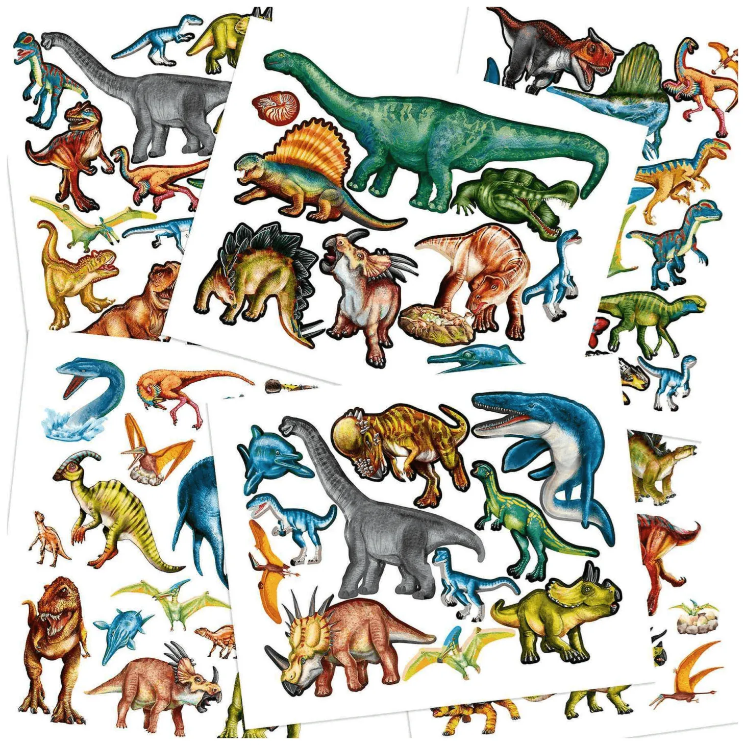 Dino World Con Pegatinas En Relieve