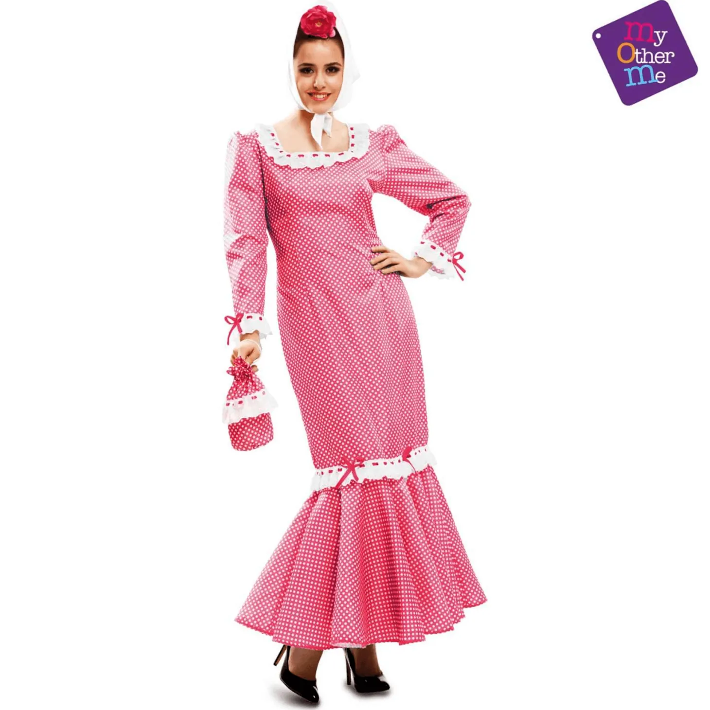 Disfraz Adulto Madrileña Rosa Mujer Talla XL