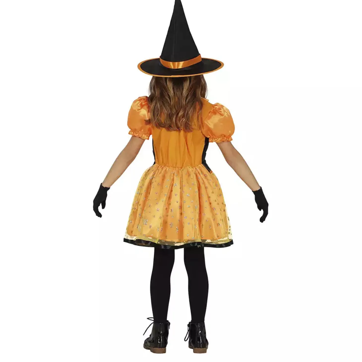 Disfraz Bruja Calabaza Purpurina Infantil T. 3-4