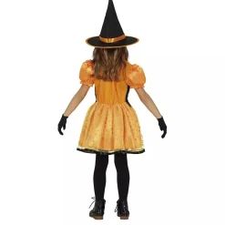 Disfraz Bruja Calabaza Purpurina Infantil T. 7-9
