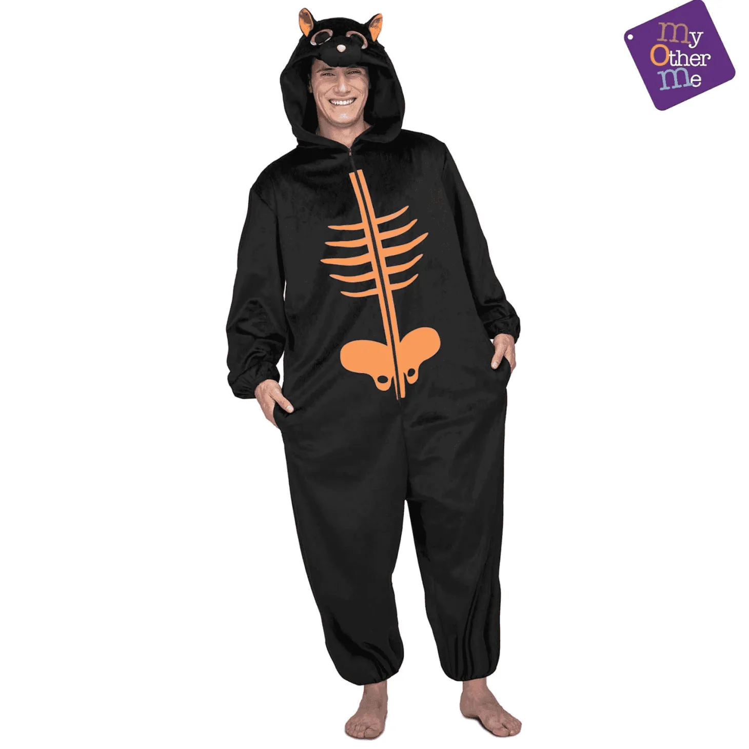 Disfraz de Big eyes esqueleto naranja ml adulto talla ML