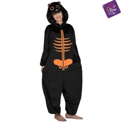 Disfraz de Big eyes esqueleto naranja adulto talla S